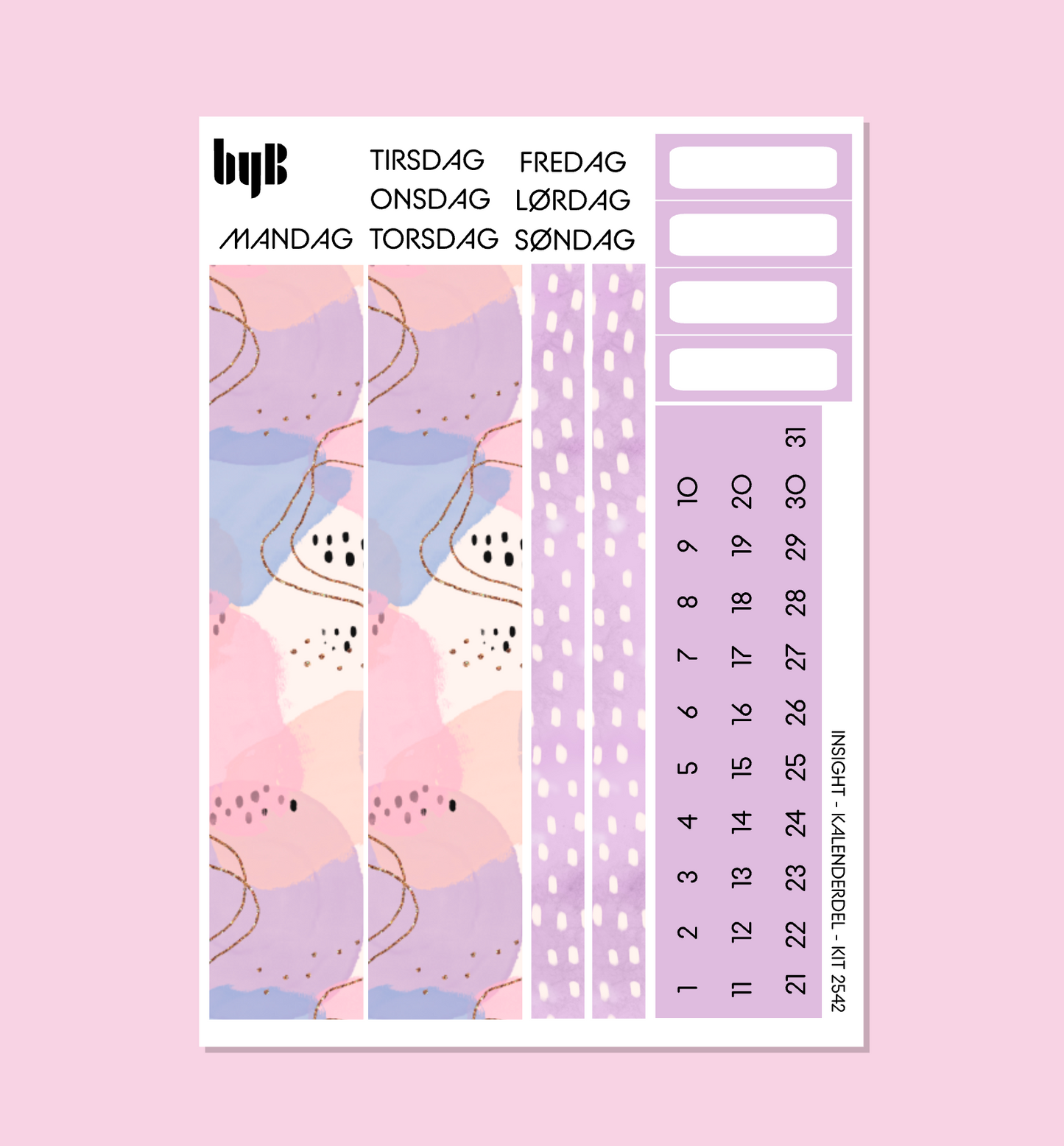2542 INSIGHT PLANNER KALENDER-SIDE - 1 ark
