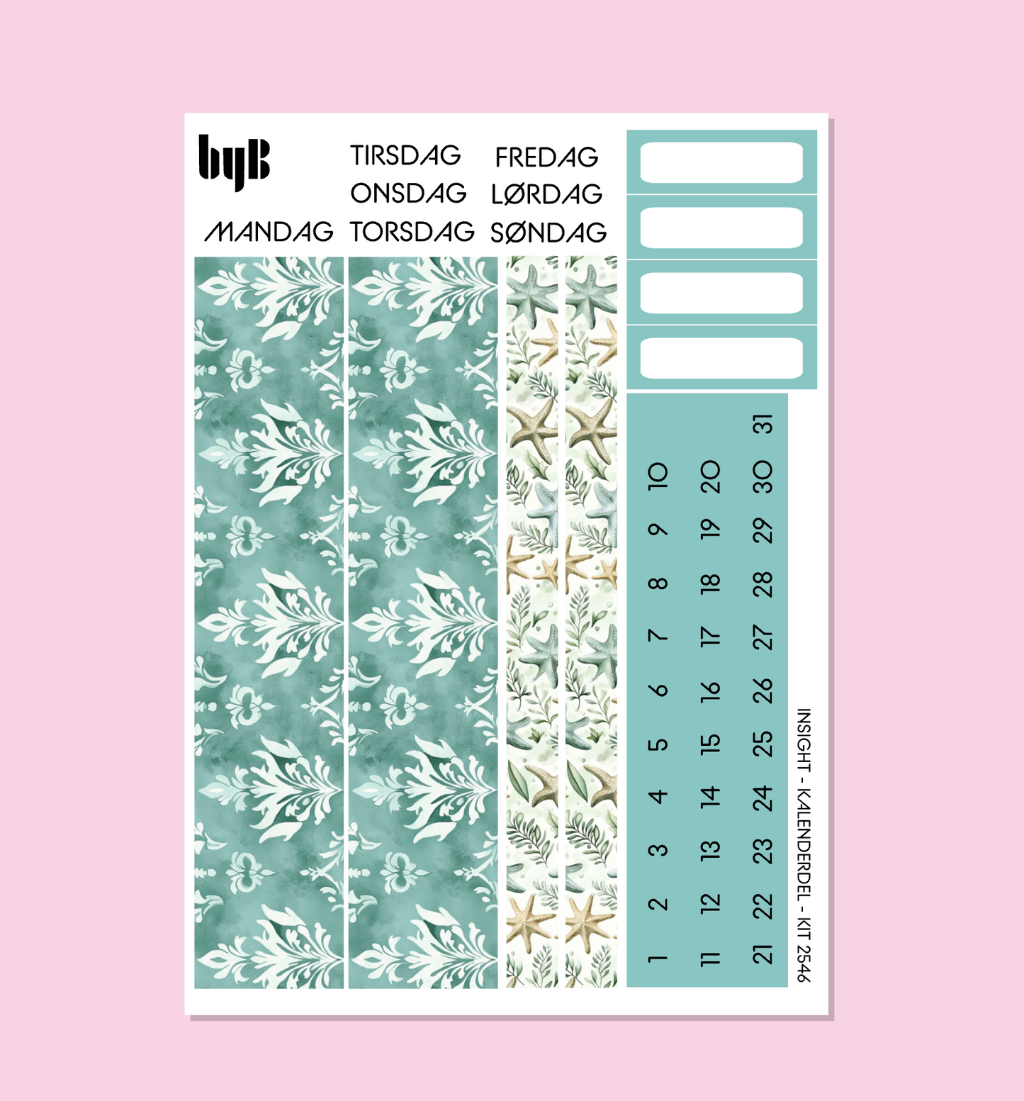2546 INSIGHT PLANNER KALENDER-SIDE - 1 ark