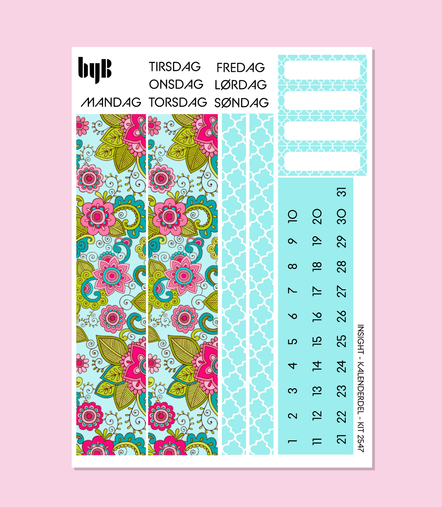2547 INSIGHT PLANNER KALENDER-SIDE - 1 ark