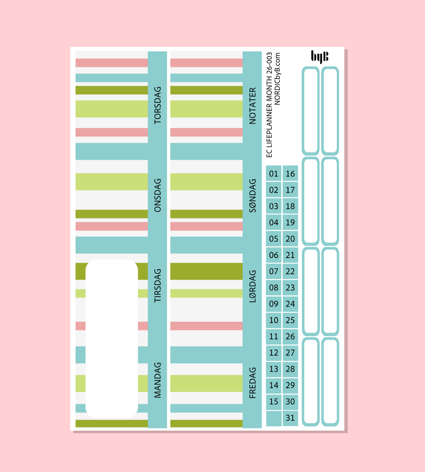 EC LIFEPLANNER MONTHLY PAGE LP M 26-003