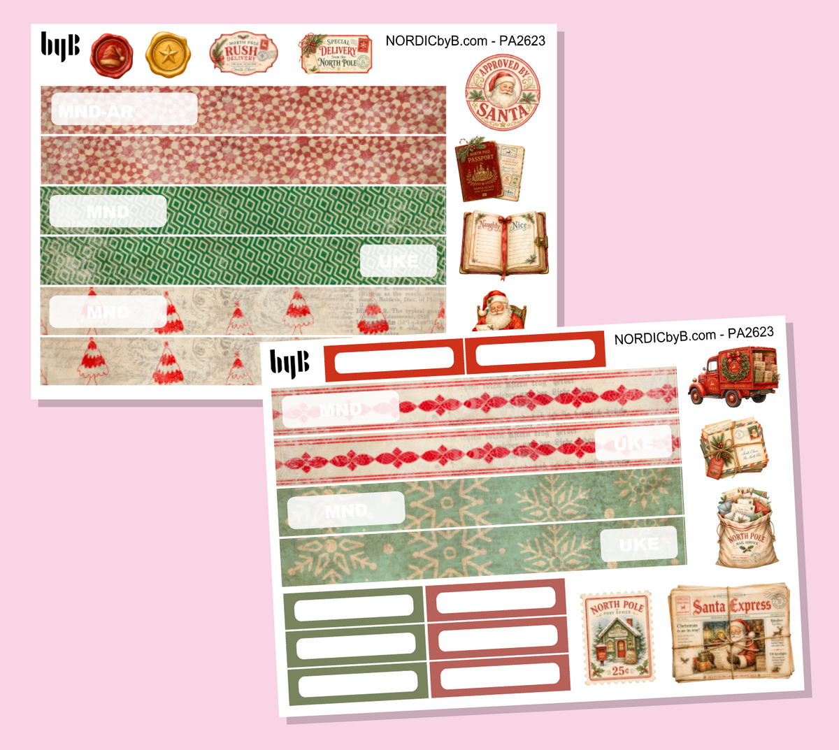 2623 - Christmas North Pole - Personlig Almanakk Kit 2 ark