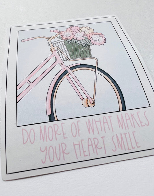 Polaroid Bike Die Cut Sticker with quote