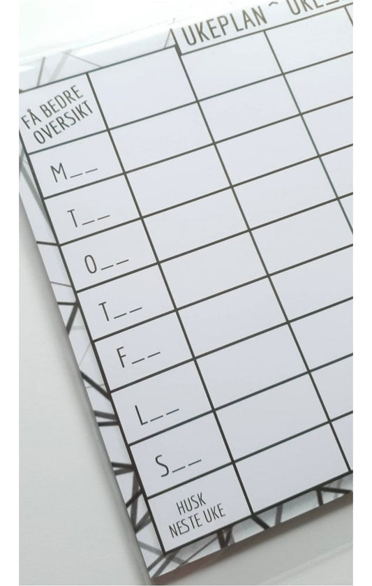 A4 UKEPLAN BLOKK 50 sheets - weekly planning pad