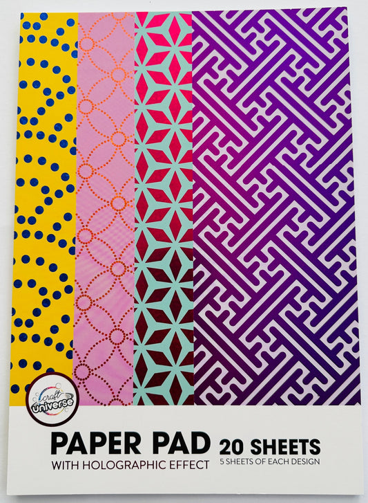 A4 PAPER PAD, design paper med holografisk effekt, 20 ark