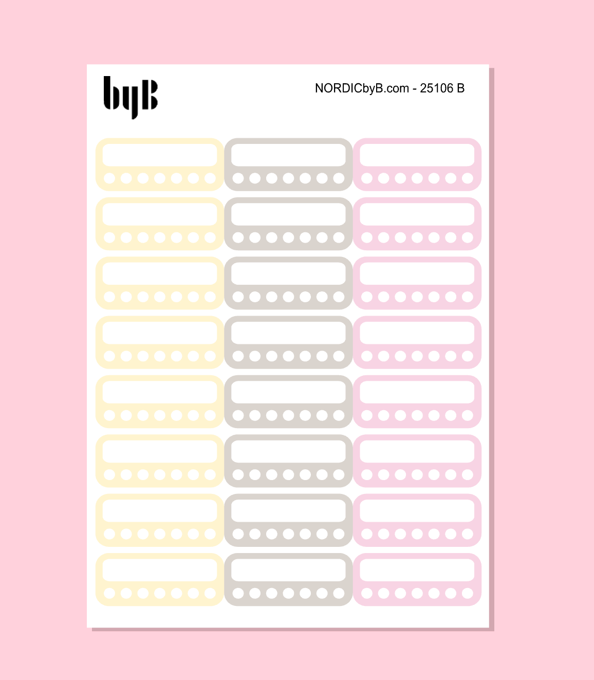 Box Trackers Width 3,8 cm (Large Planners) 3 Colors 3 Sheets