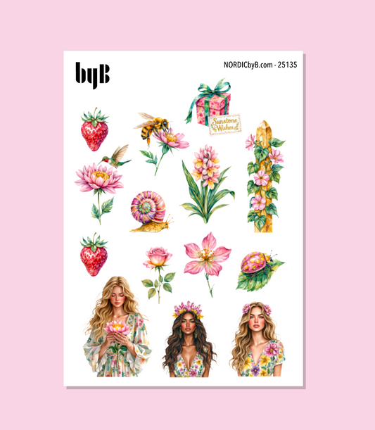 Pink & Yellow Fairy Sticker Sheet