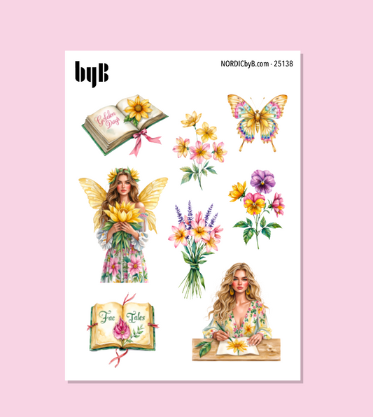 Pink & Yellow Fairy Sticker Sheet