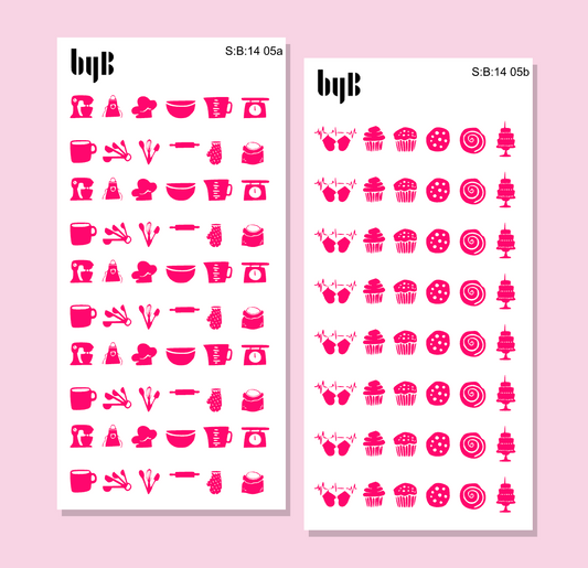 2 Baking Icon Sticker Sheets (S:B)