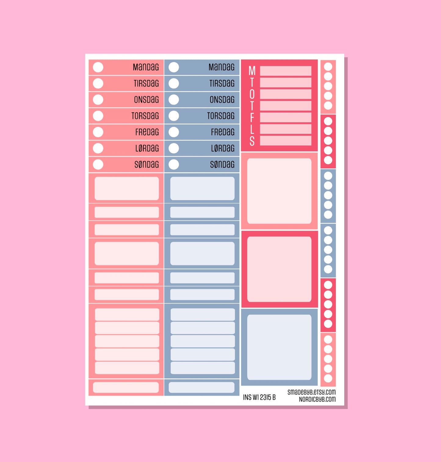 2315 INSIGHTbyB Planner Kit W1 - 4 sheets