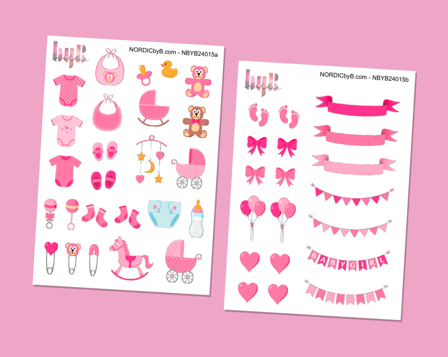 Newborn Baby Girl Sticker Sheet