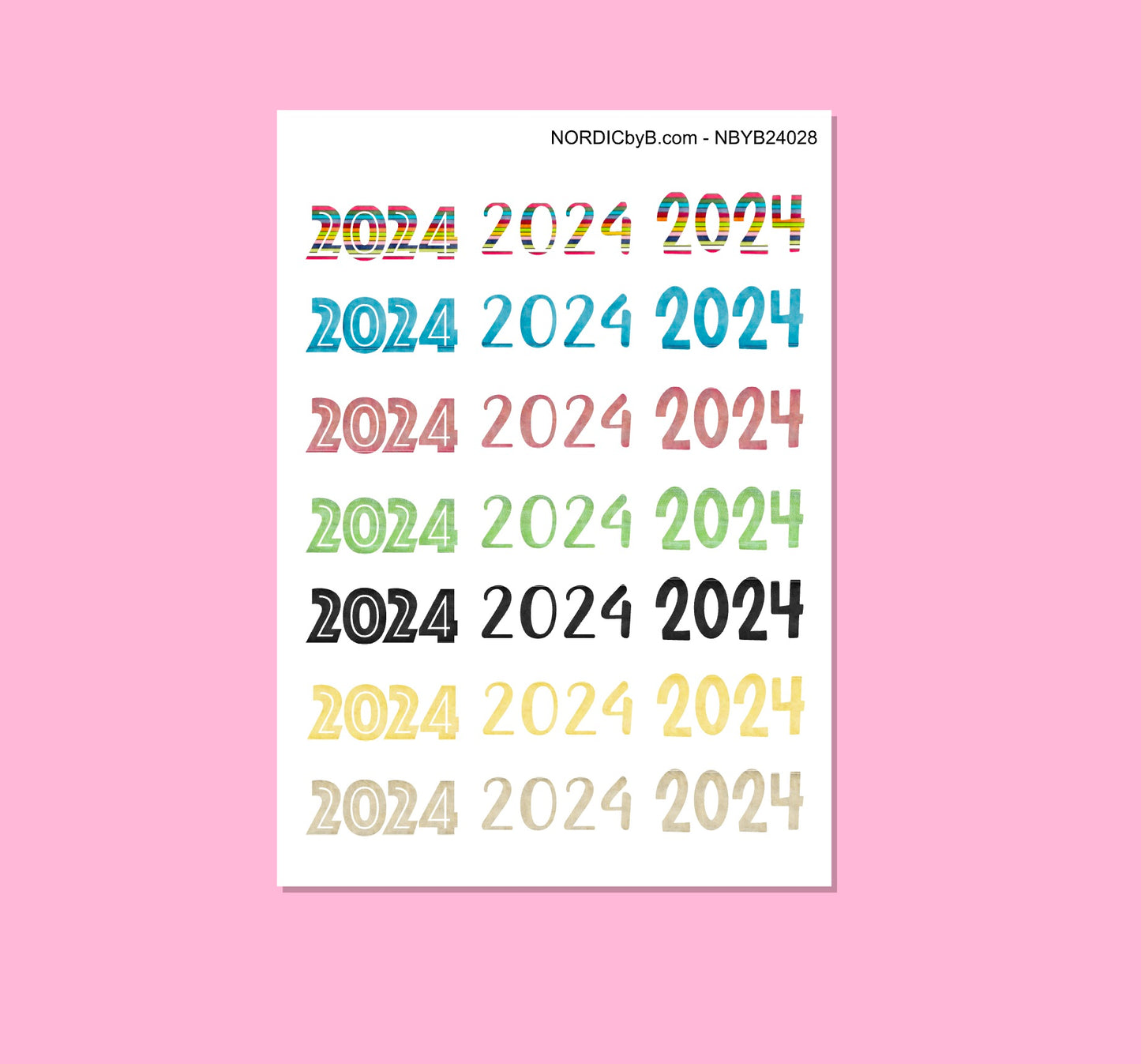 Colorful Year 2024 Sticker Sheet