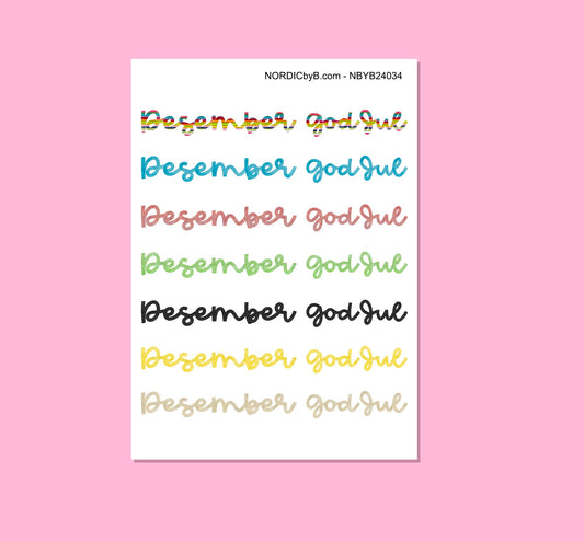 Colorful Months (DES + GOD JUL) Sticker Sheet