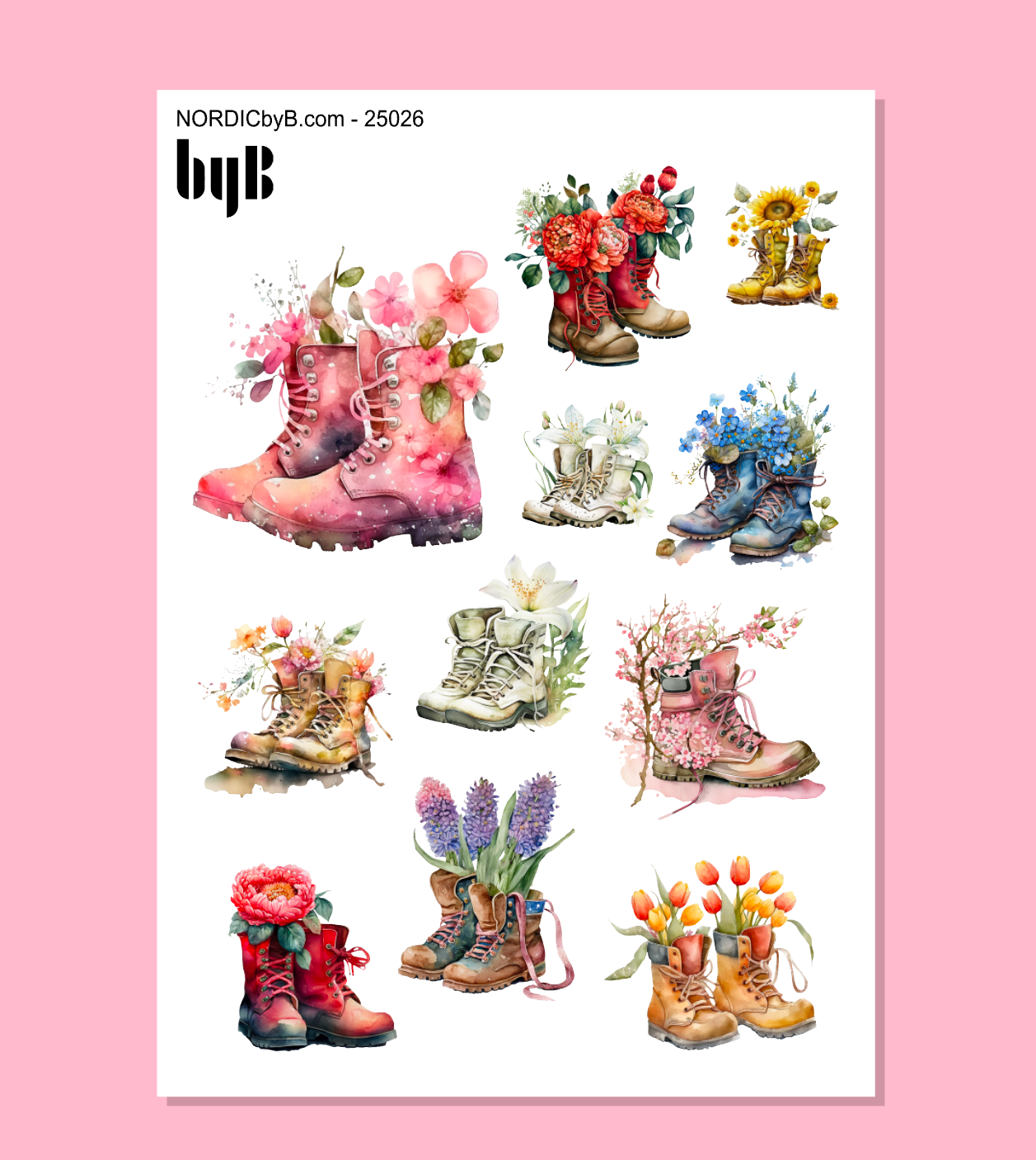 FLOWER BOOTS Sticker Sheet