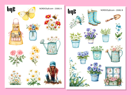 2 Garden Sticker Sheets