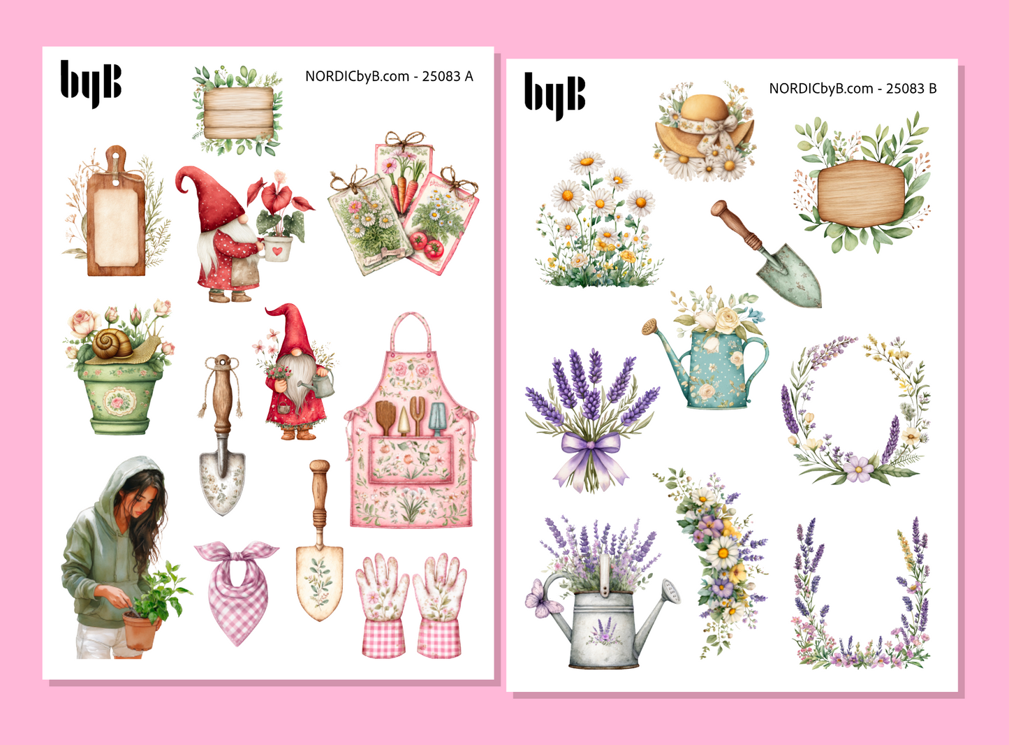 2 Garden Sticker Sheets