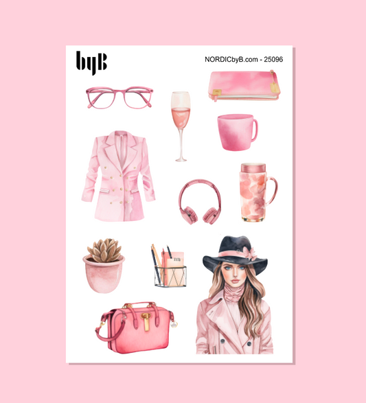 Pink Office Sticker Sheet