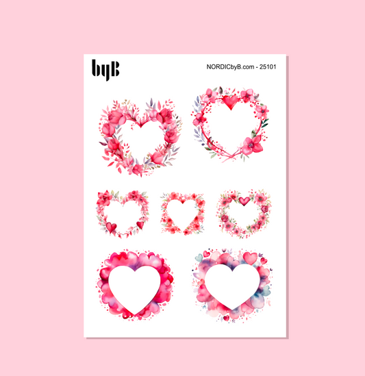 Floral Heart Sticker Sheet