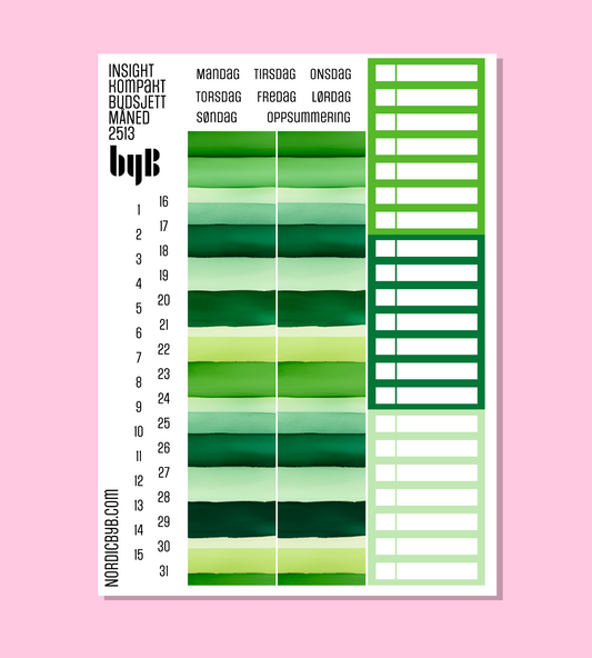 2513 - MÅNEDSOPPSETT 1 ark - INSIGHT KOMPAKT