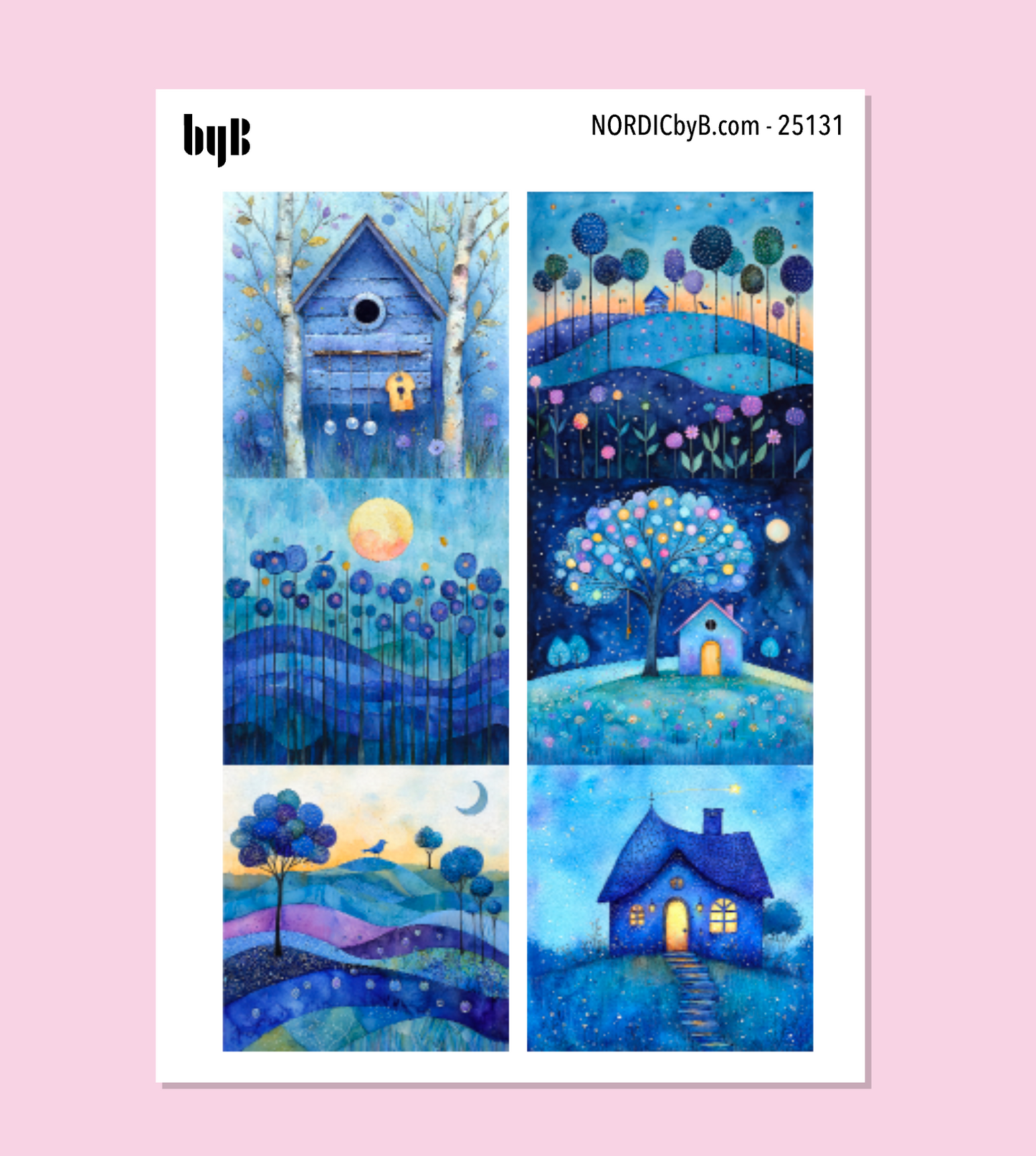 Blue Landscape Sticker Sheet