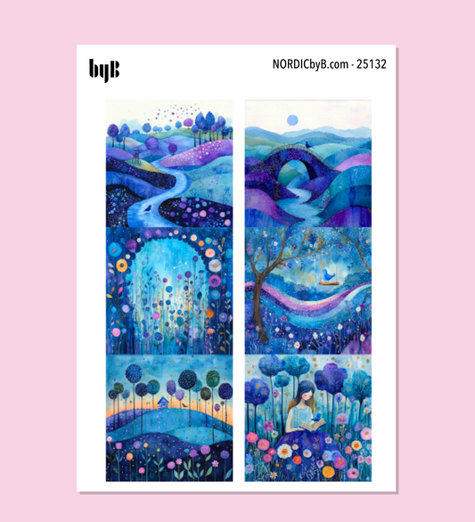 Blue Landscape Sticker Sheet
