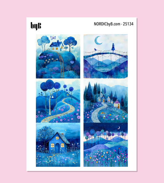 Blue Landscape Sticker Sheet