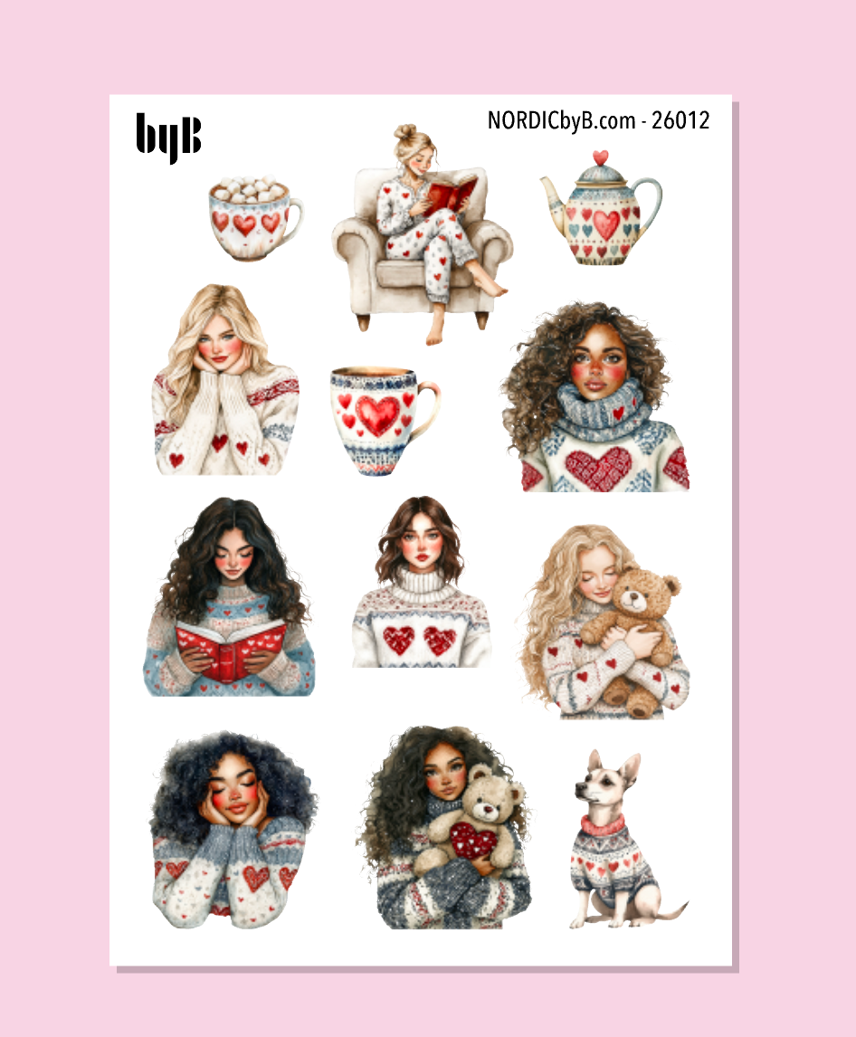 Blue-ish Love Stickers - Sticker Sheet