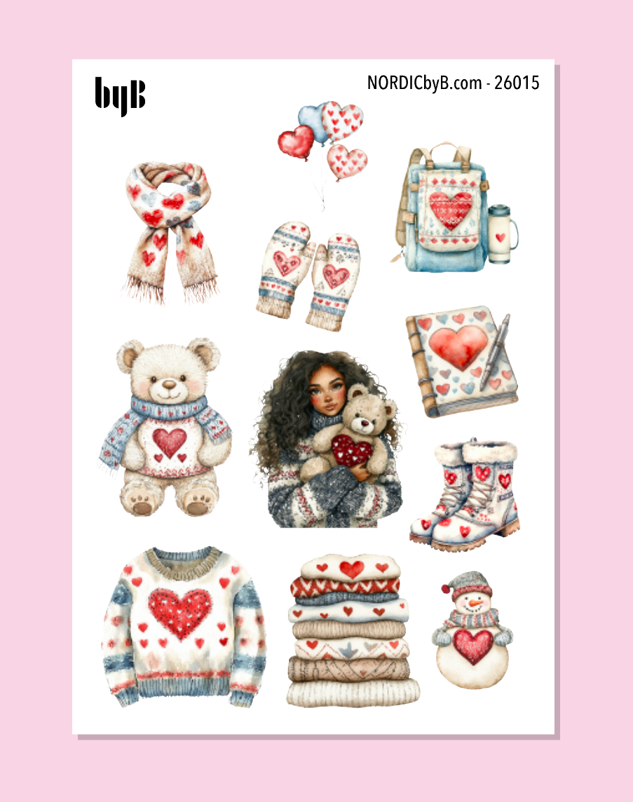 Blue-ish Love Stickers - Sticker Sheet