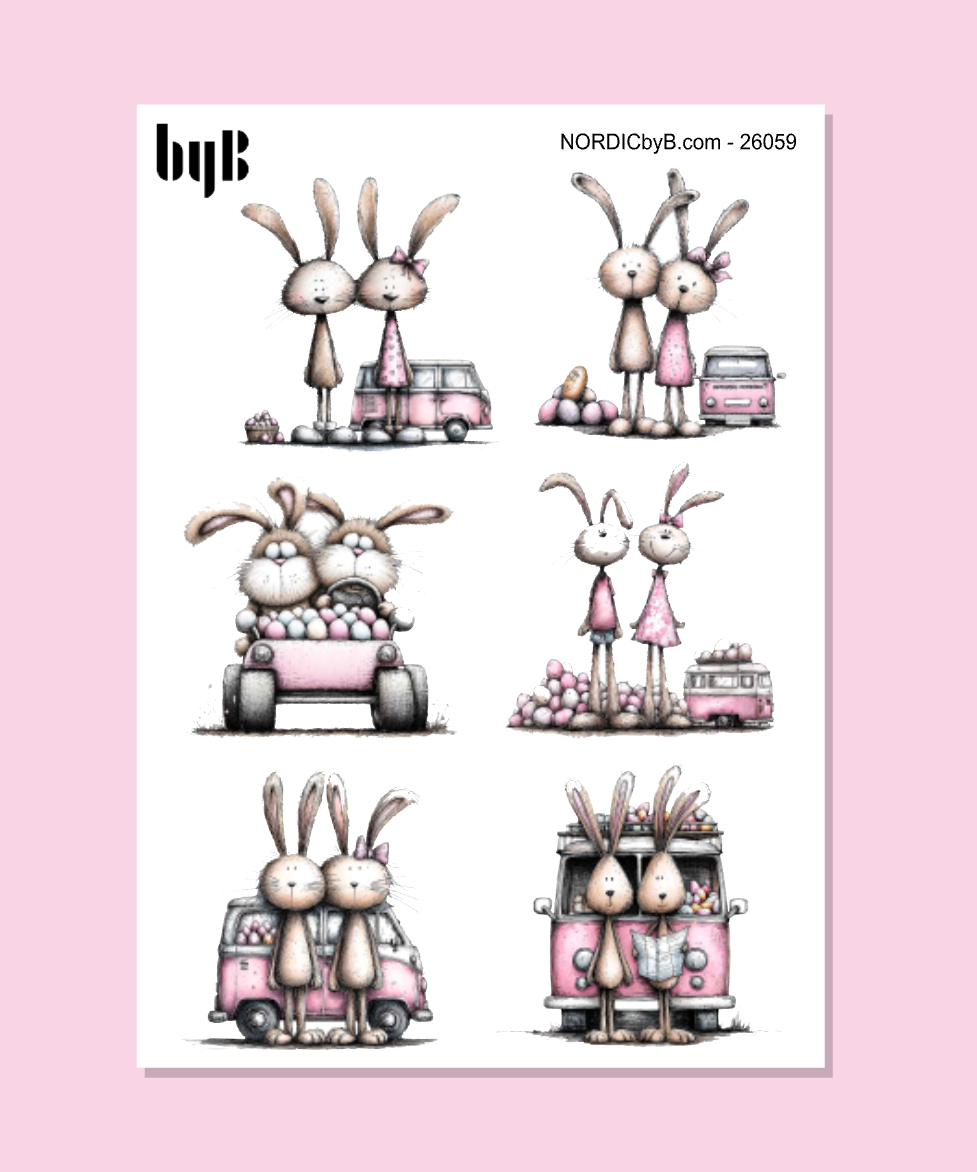 Pink Easter Stickers - Sticker Sheet