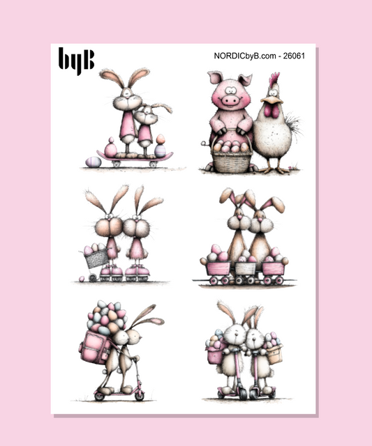 Pink Easter Stickers - Sticker Sheet