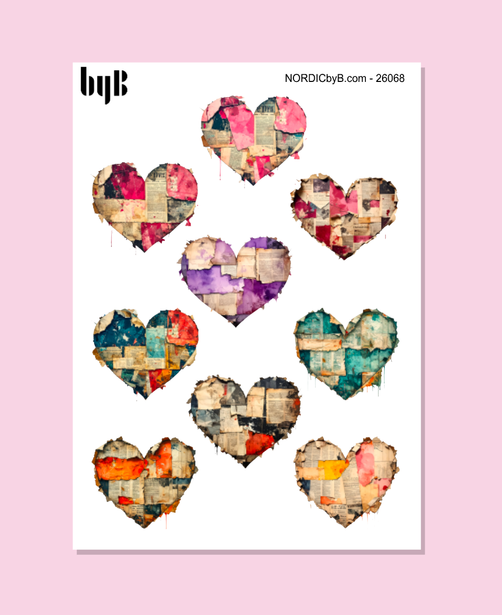 MixedMedia Hearts- Sticker Sheet