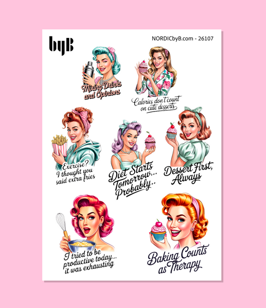 Retro Sassy Quotes - Sticker Sheet