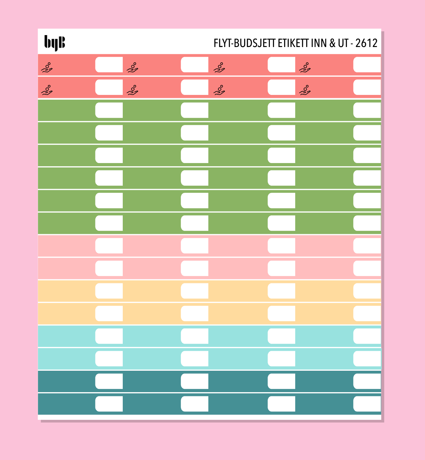 2612 FLYT-BUDSJETT for notatblokk (ny) - pakkedeal/enkeltark