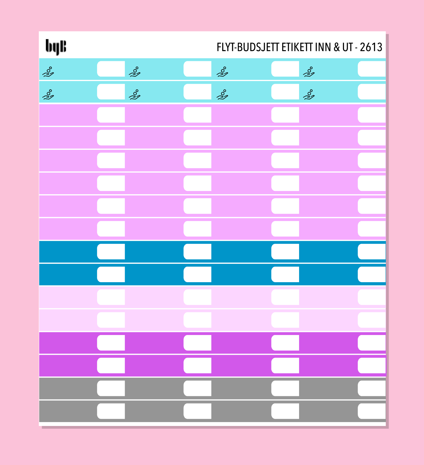 2613 FLYT-BUDSJETT for notatblokk (ny) - pakkedeal/enkeltark