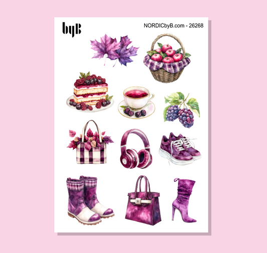 Purple Autumn Stickers