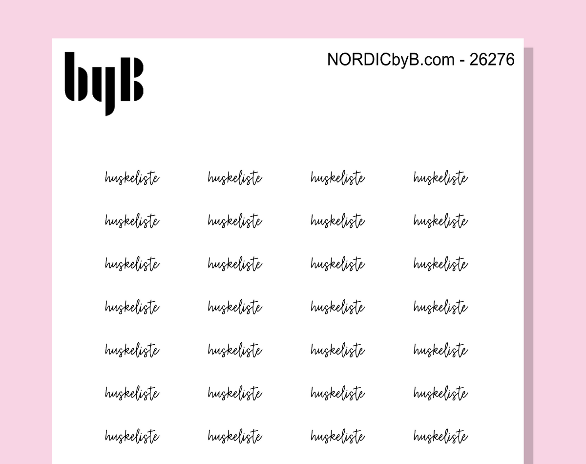 HUSKELISTE Funksjonelle Stickers