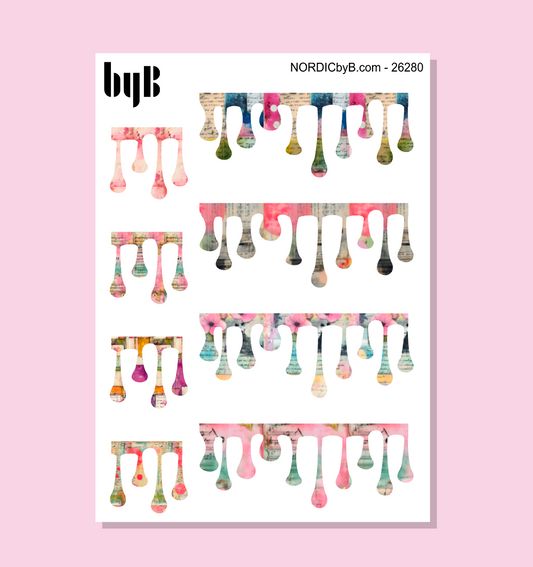 Colorful Drips Washi Stickers