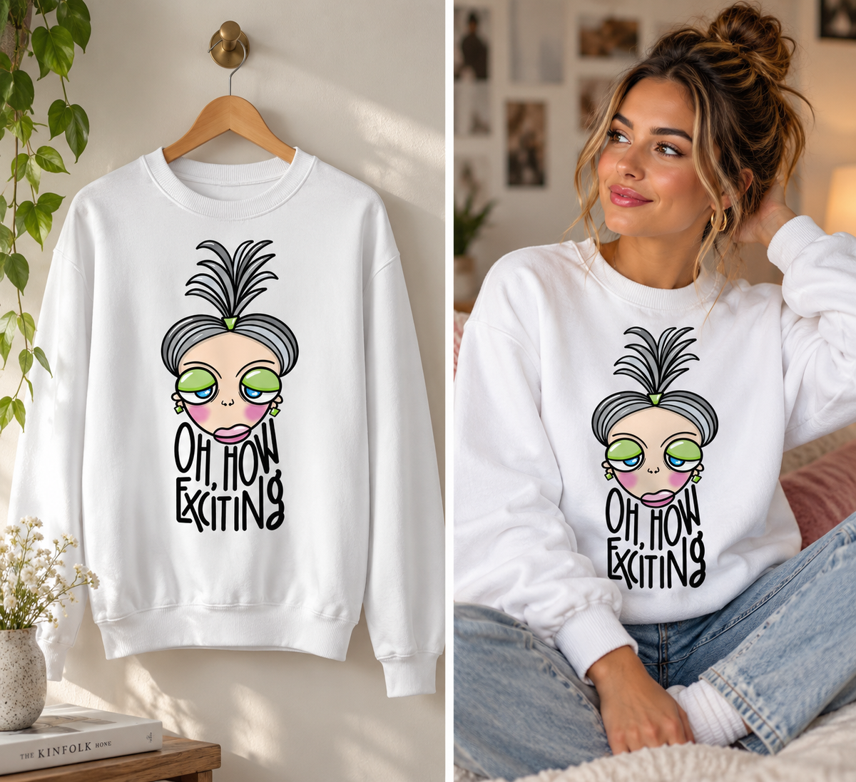 FORHÅNDSBESTILLING - OH, HOW EXCITING crew neck - white