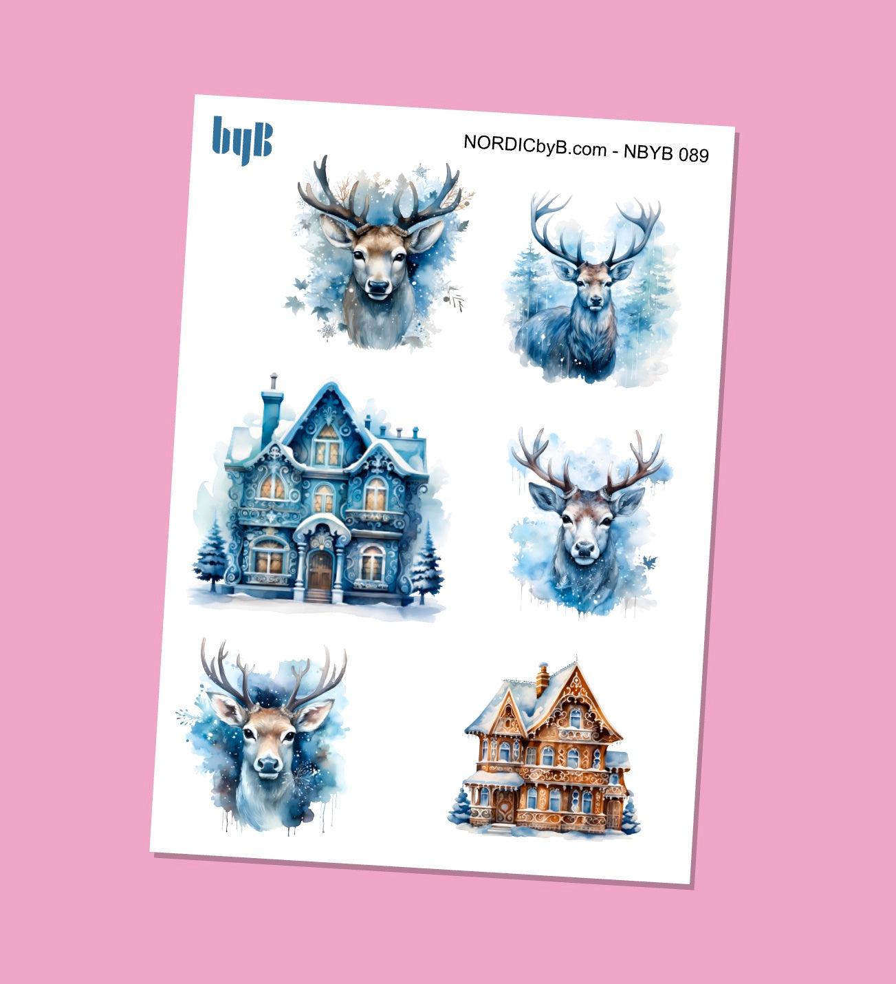 Blue Christmas Sticker Sheet