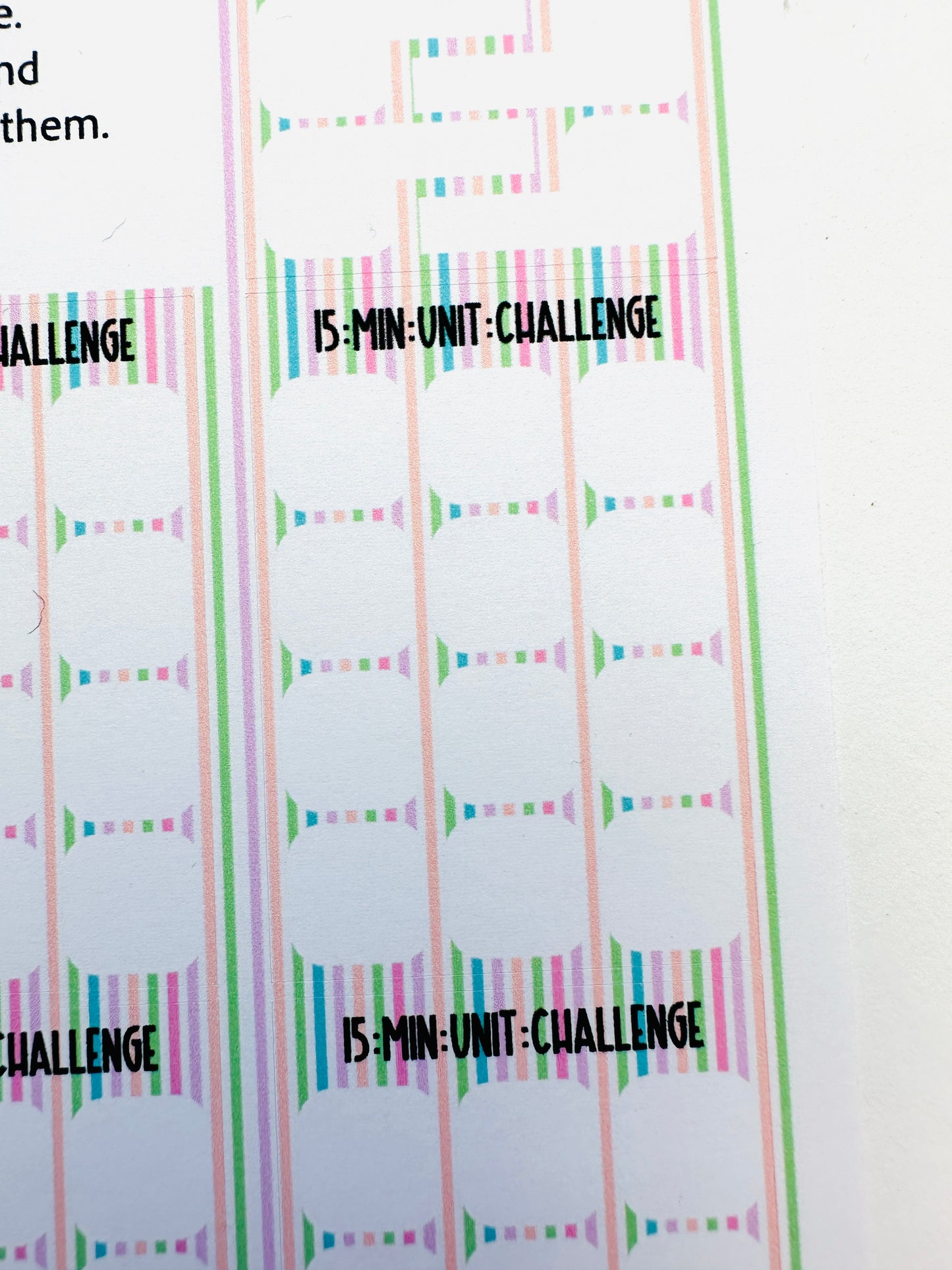 15 minute unit motivating, goal and savings challenge