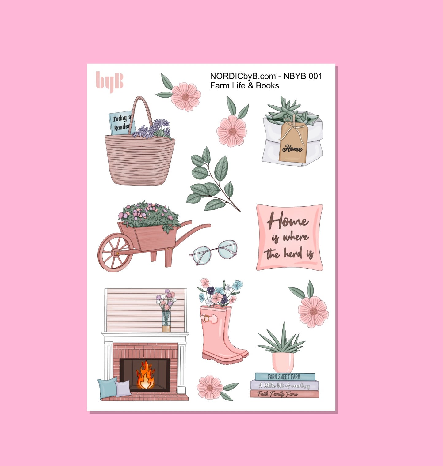 FARM LIFE & BOOKS 1 - Sticker Sheet