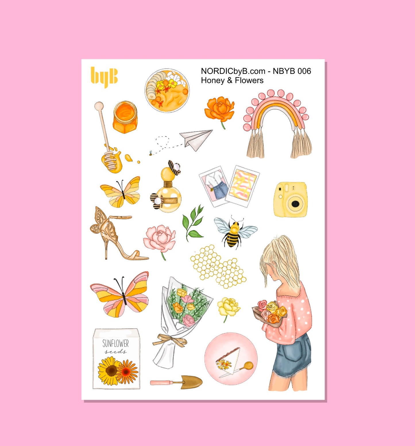 HONEY & FLOWERS - Sticker Sheet