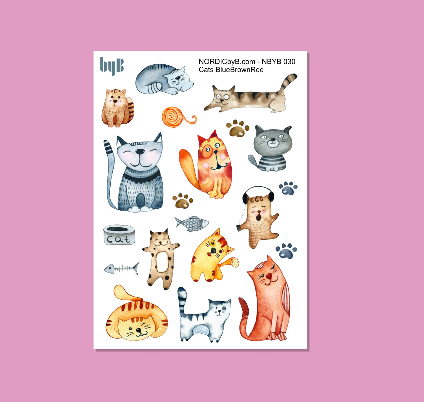 Funny Cats Sticker Sheet
