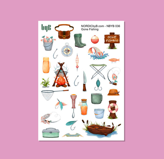 Gone Fishing Sticker Sheet