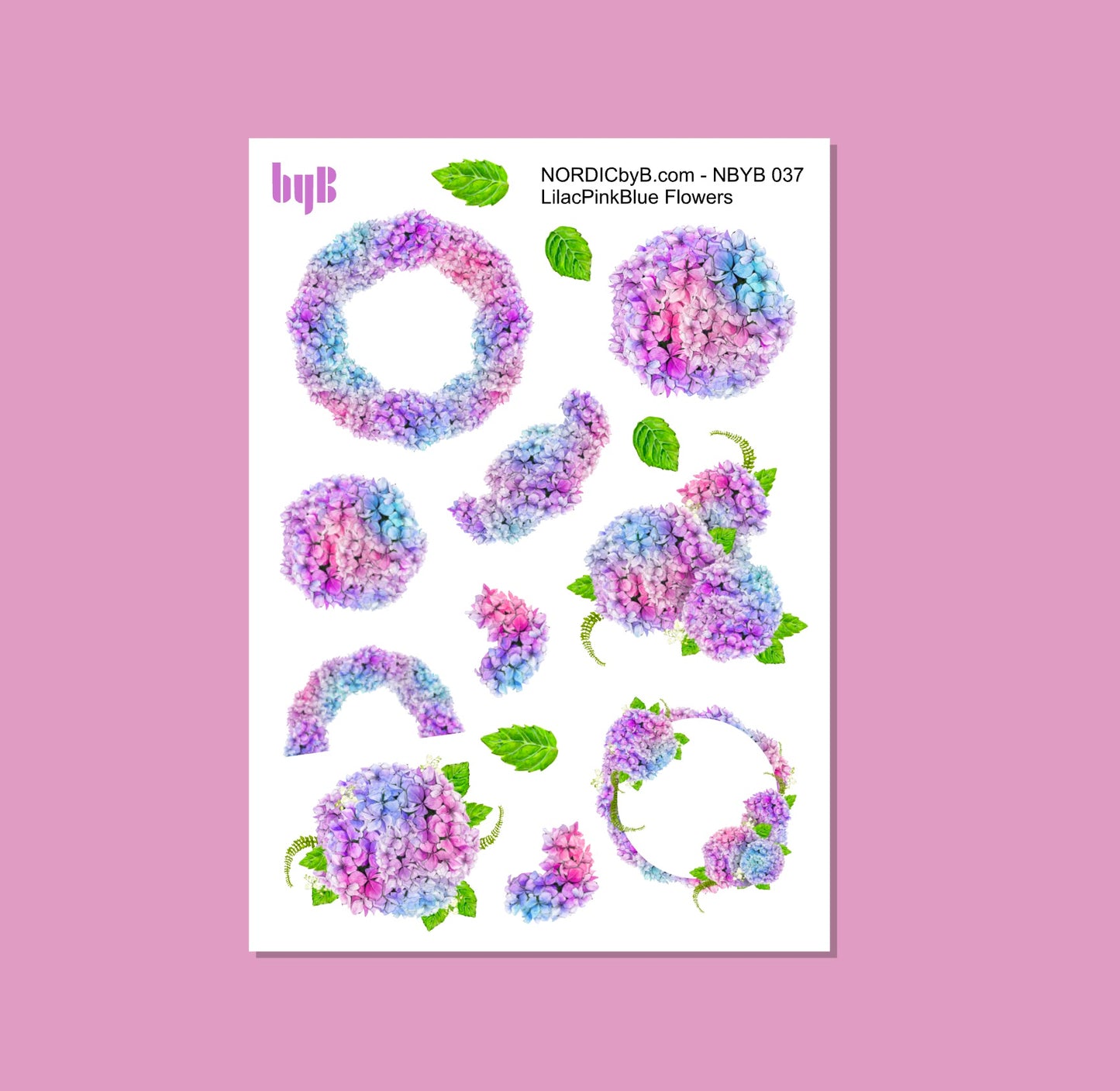 Lilac Flowers Sticker Sheet