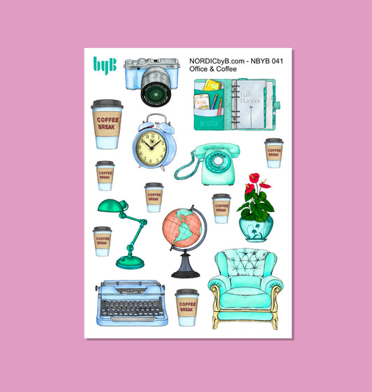 Office and Coffee Sticker Sheet