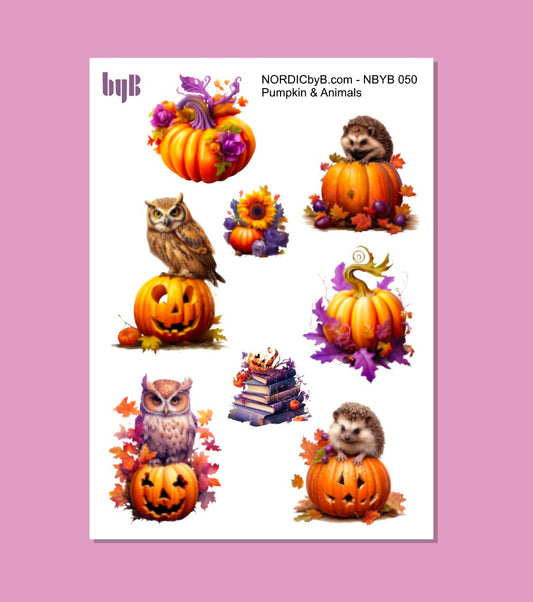 Pumpkin & Animals Sticker Sheet