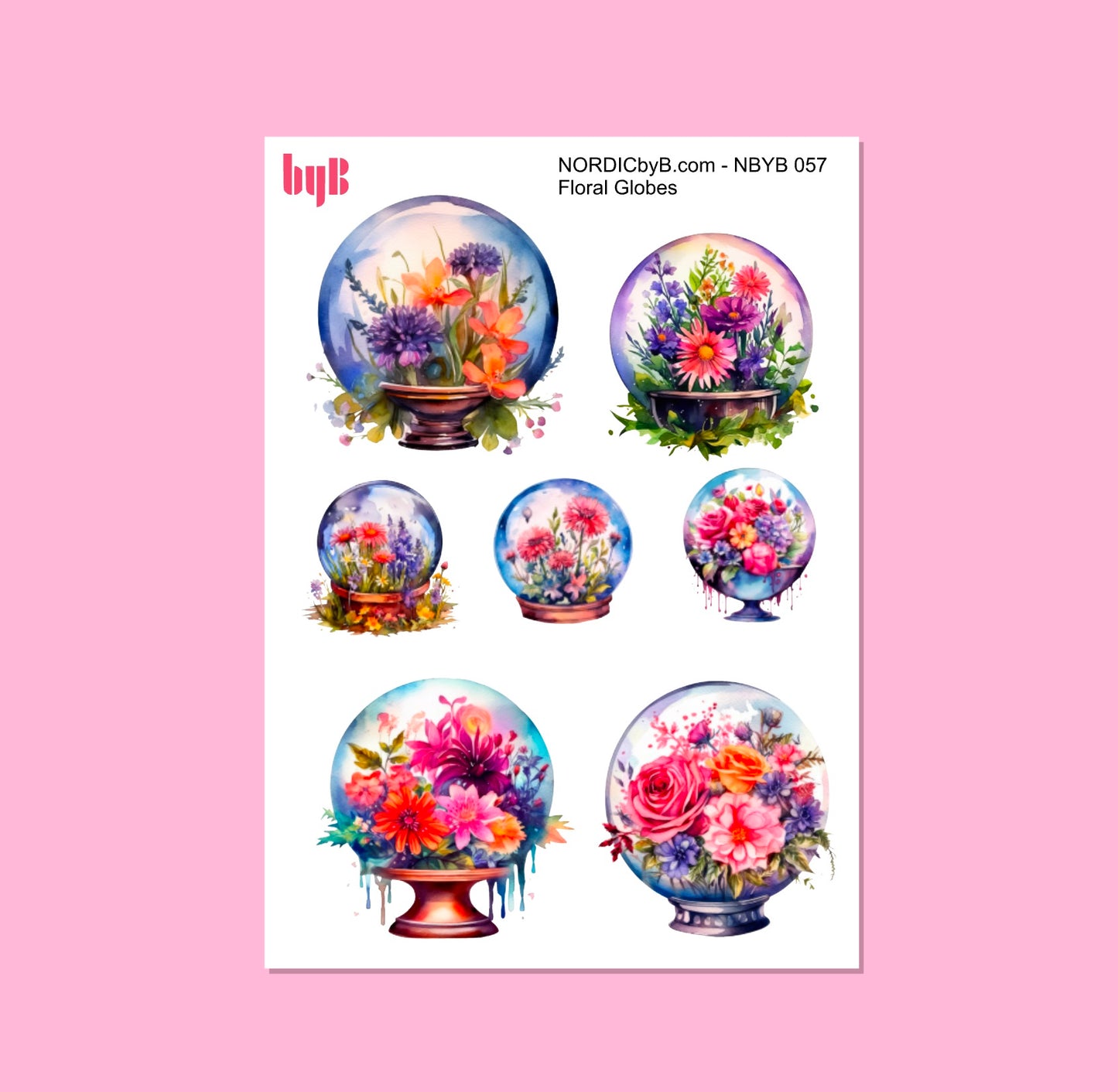 Floral Globes Sticker Sheet
