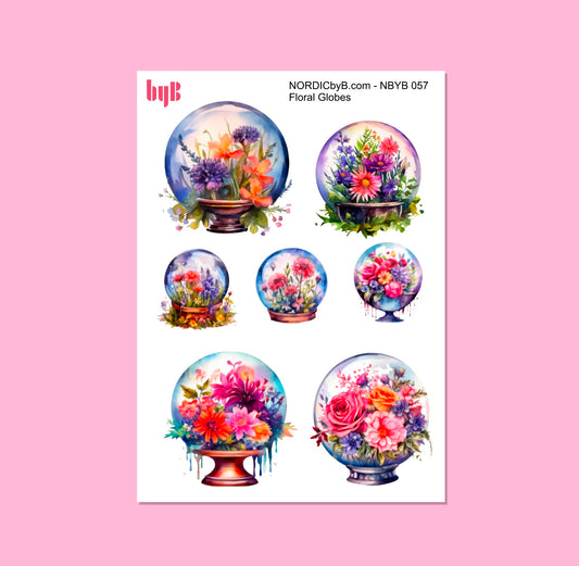 Floral Globes Sticker Sheet