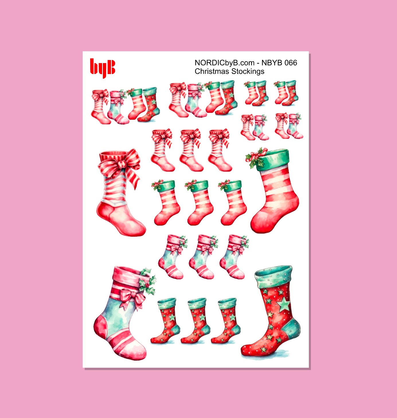 CHRISTMAS STOCKINGS - Sticker Sheet