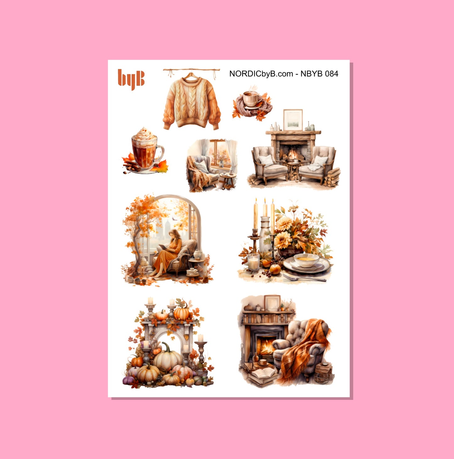 Cozy Autumn Indoor Sticker Sheet